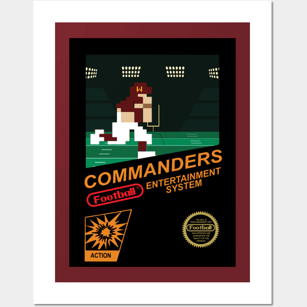 Commanders Football Team - NES Football 8-bit Design Wall Art by mymainmandeebo